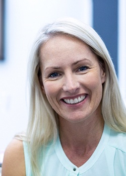 woman smiling at dentist