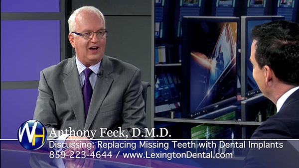 Anthony Feck D M D discussing dental implants on Lexington news