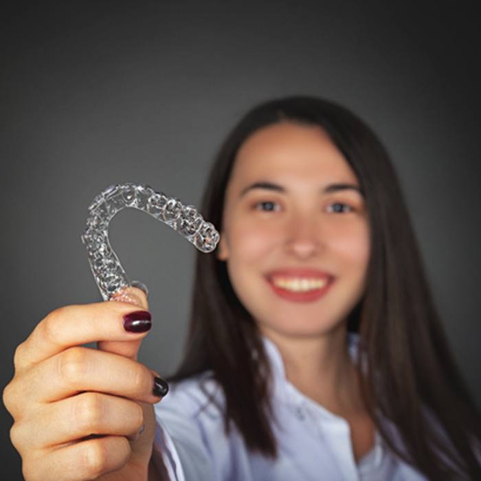 Woman with braces