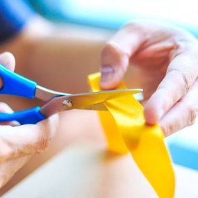 Woman using scissors