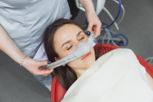 a patient receiving dental sedation 